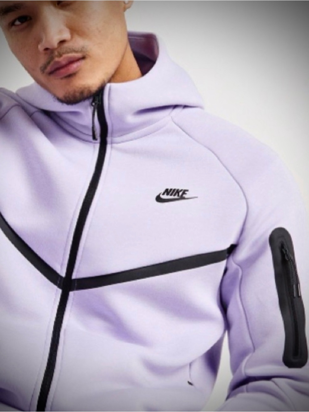 🆕 Nike Tech Fleece Windrunner Full Zip Hoodie Hydrangeas Black XL - Picture 8 of 11